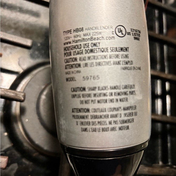 Hamilton Beach 2-Speed Hand Blender 59765 Kitchen Multi-Tool Clean EXC Cond. - Picture 4 of 6